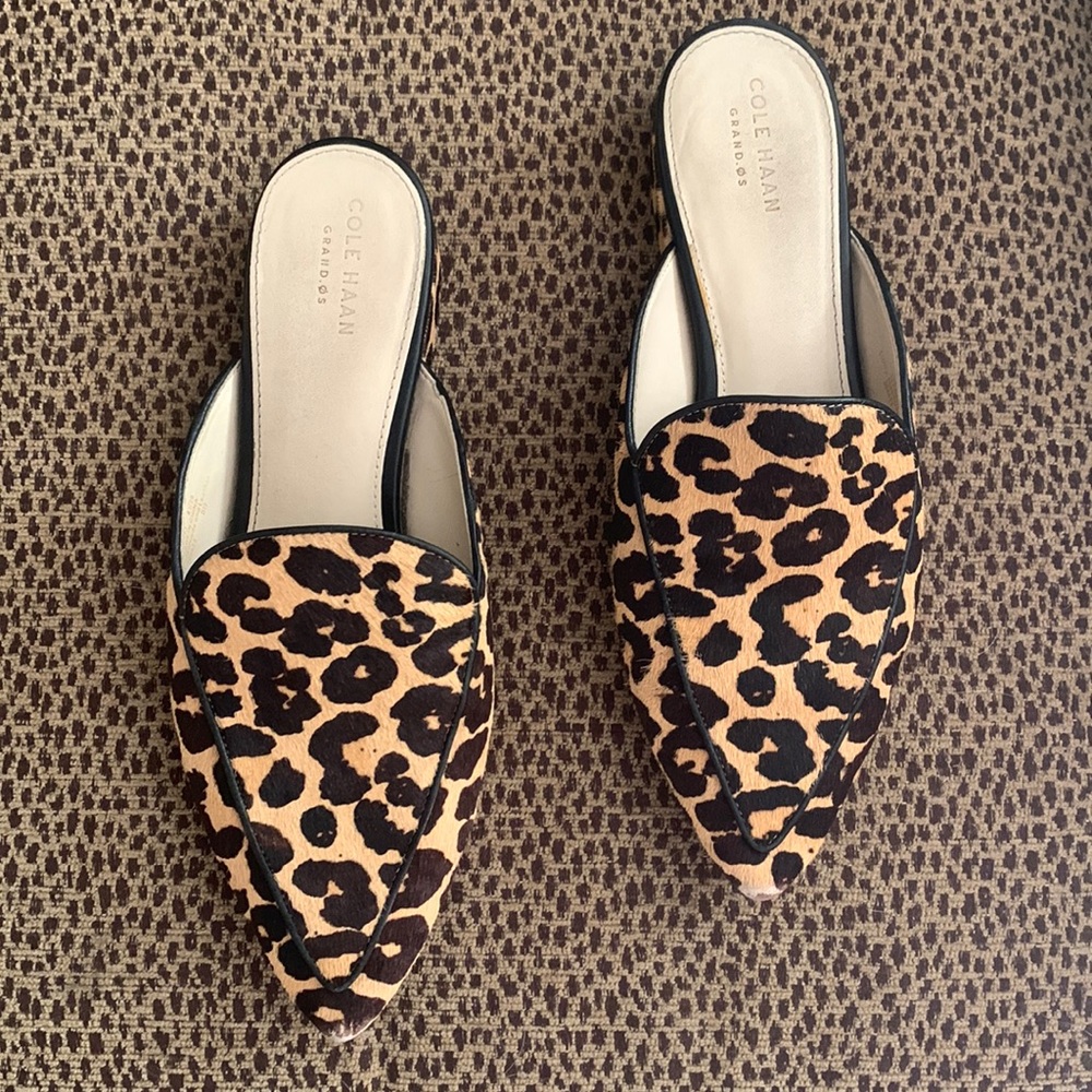 Cole Haan Leopard Mules